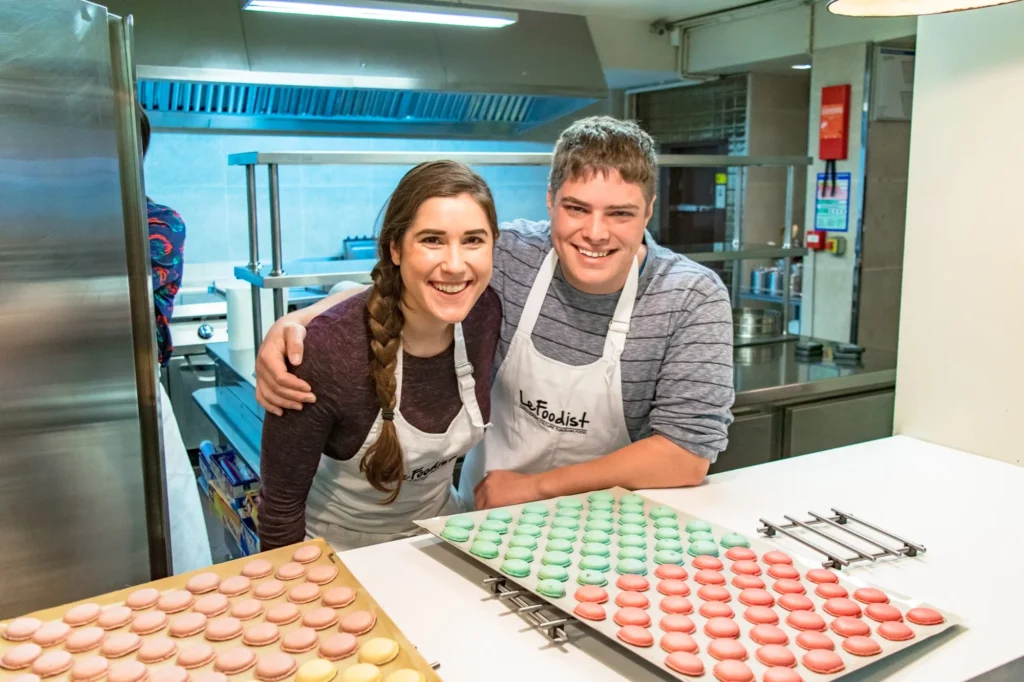 kate storm and jeremy storm Baking Macarons in Paris with Le Foodist