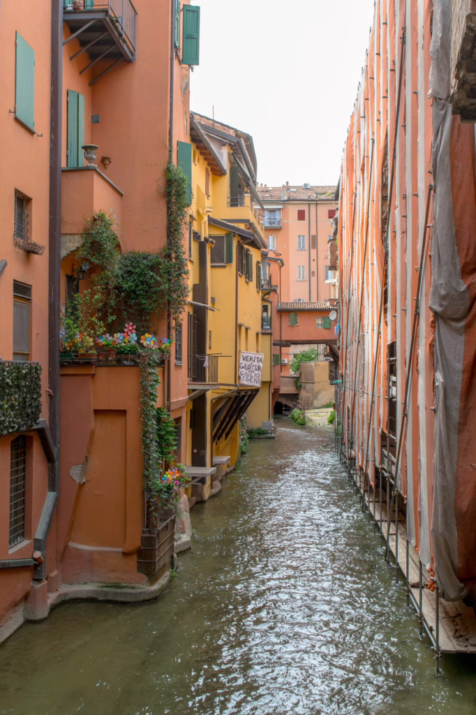 hidden canal in bologna italy, one of the best places to visit in emilia romagna italy