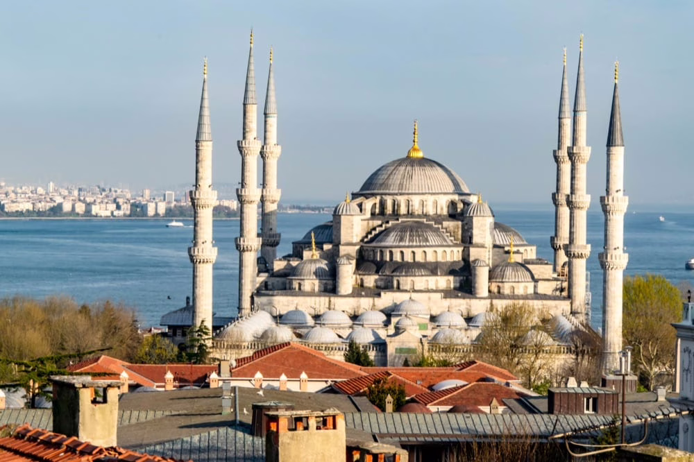 view of the blue mosque from a rooftop bar in istanbul turkiye 2 day itinerary