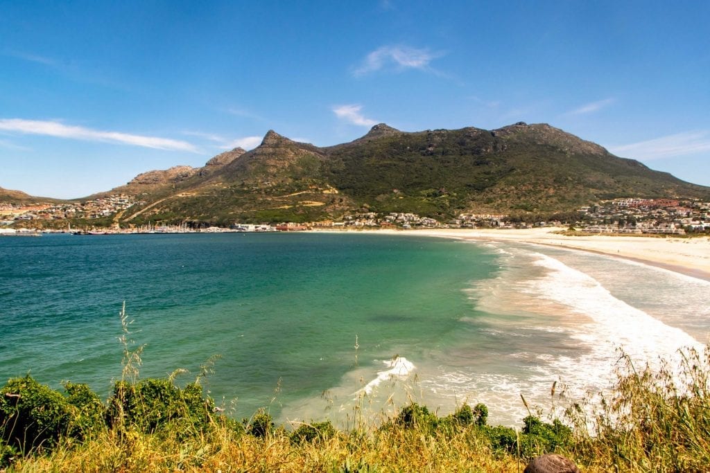view of a beach in camps bay near cape town south africa road trip views