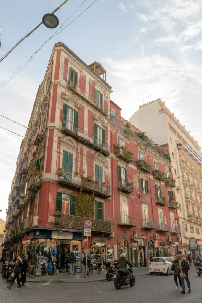 One Day in Naples Itinerary: Red Building on Via Toledo