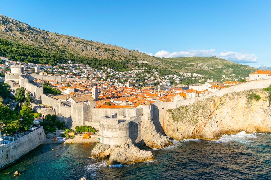 view of dubrovnik historic center of lovrijenac fortress on a sunny day