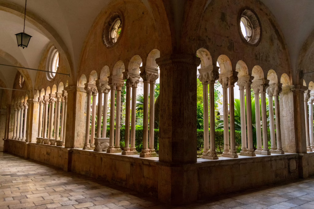 cloisters of franciscan monastery in dubrovnik croatia