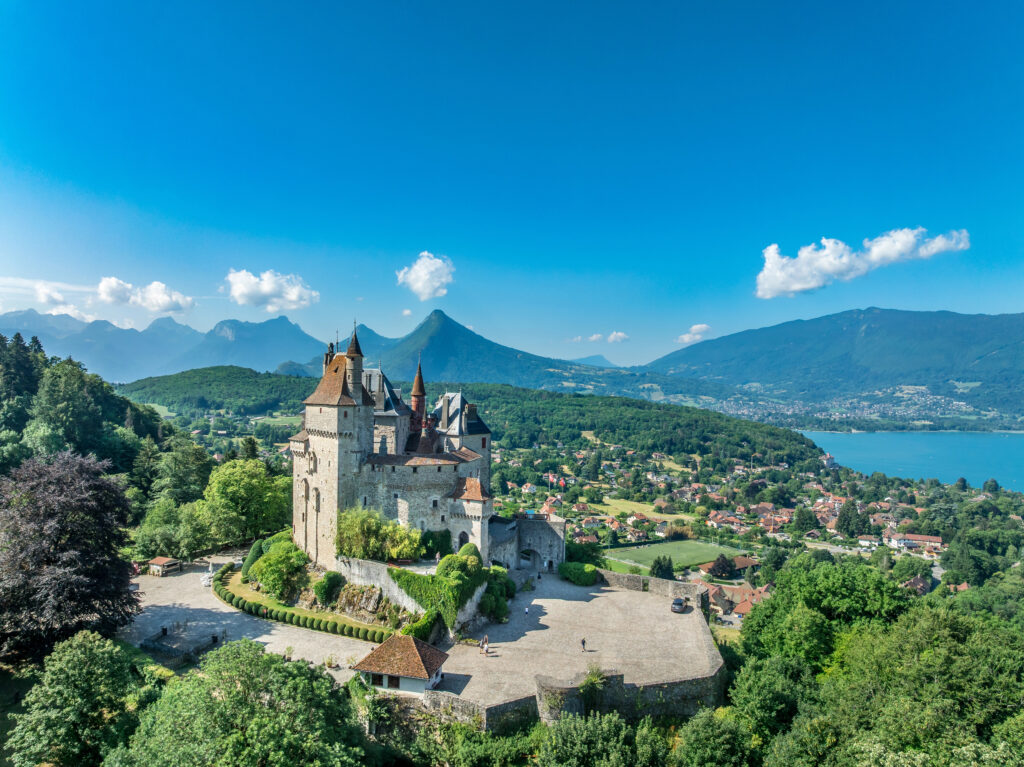 Château de Menthon-Saint-Bernard as seen on a sunny summer day
