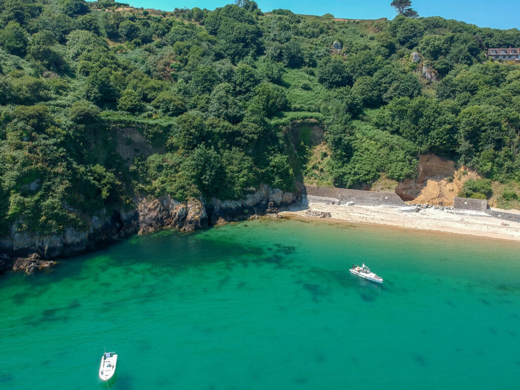 photo of fermain bay from above on guernsey, a remarkable secret european travel destination