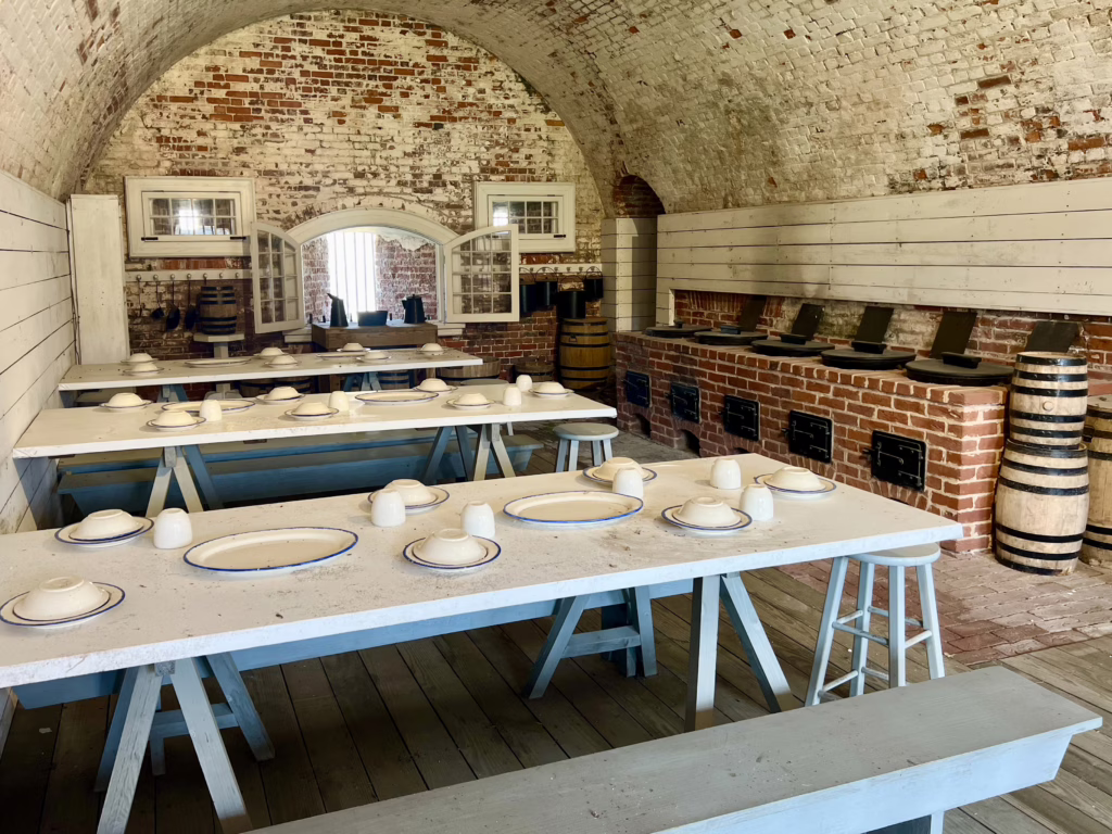 mess hall inside fort macon north carolina state park