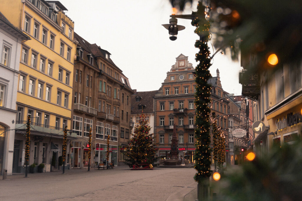 photo of konstanz germany traditional architecture decorated for christmas