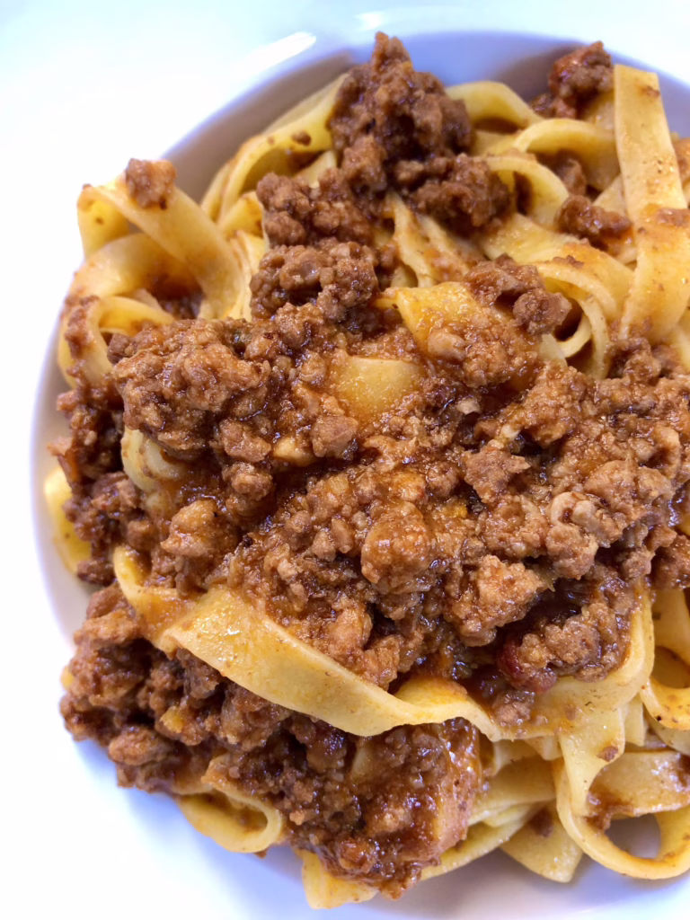 tagliatelle al ragu served in bologna