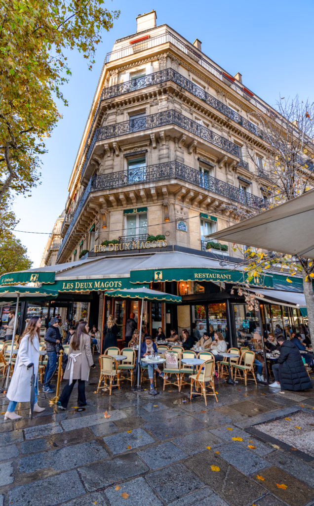 front facade of les deux maggots in saint germain paris france