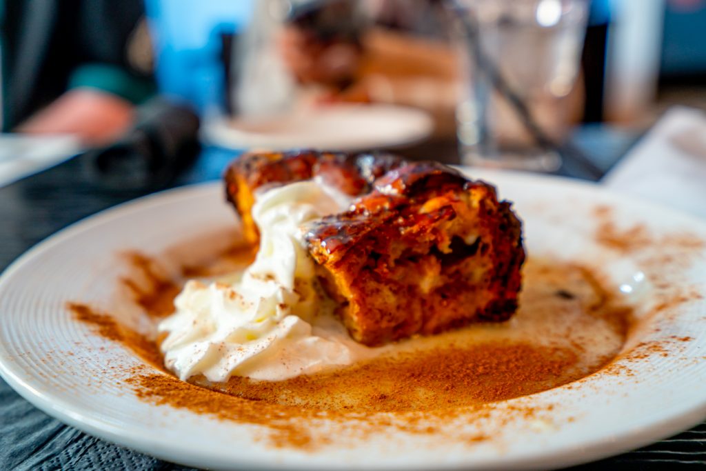bread pudding served on a new orleans food tour, one of the fun things to do in nola in january