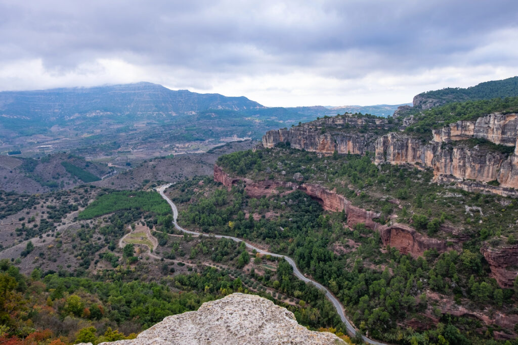 view of catalonia countryside near barcelona on a cloudy day