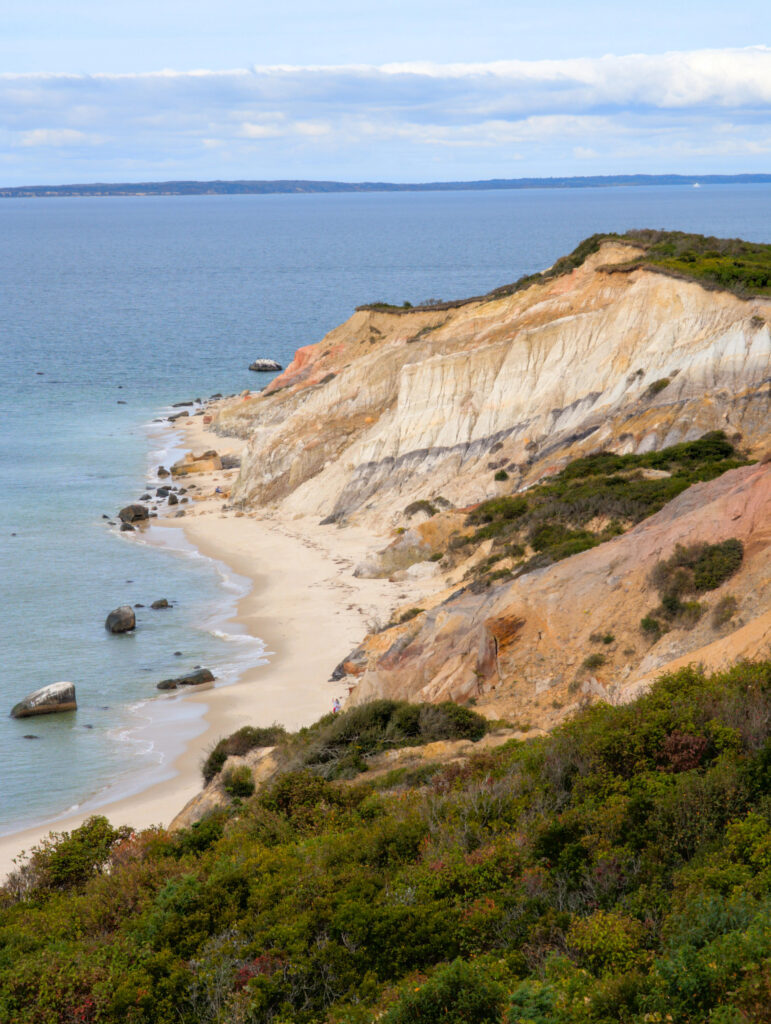 cliffs of gay head in marthas vineyard massachusetts as seen from above