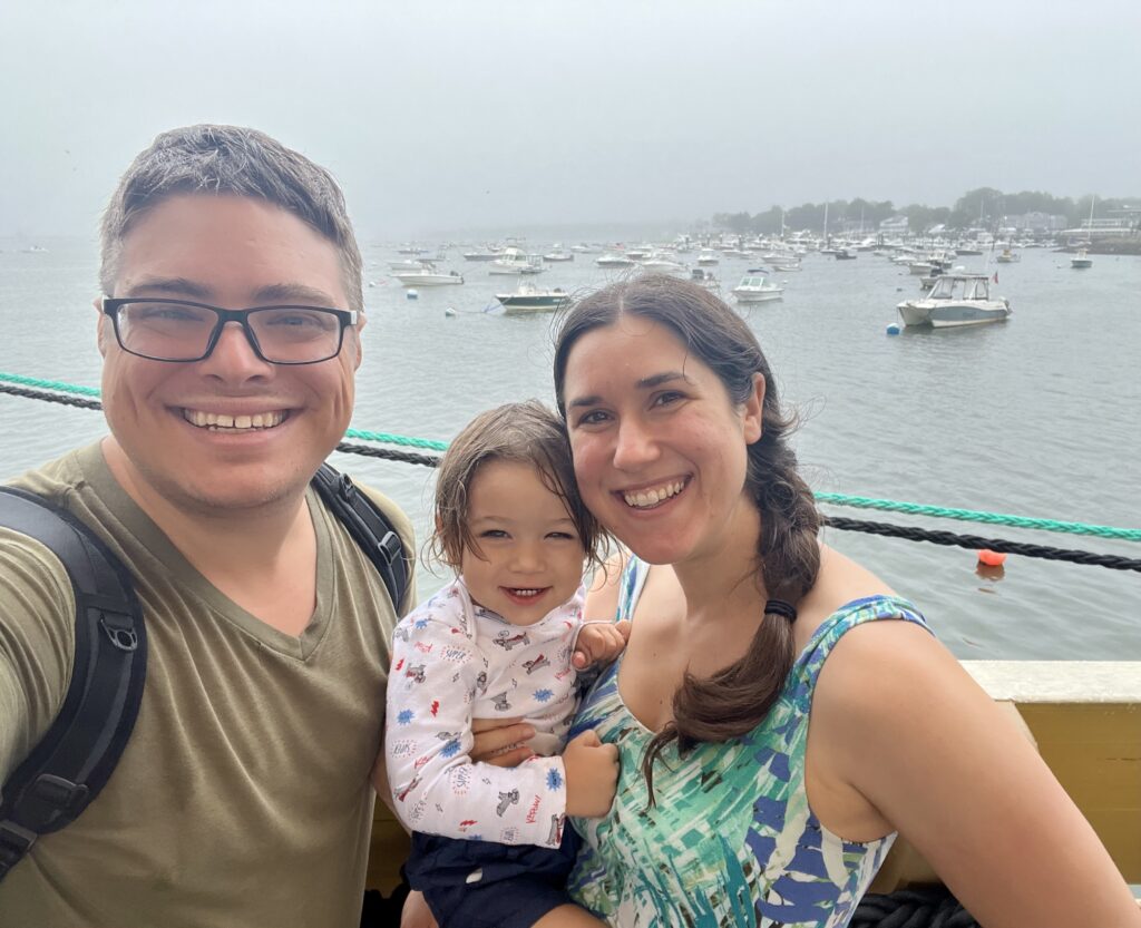 kate storm jeremy storm and their son on the mayflower ii when taking a day trip from boston to plymouth