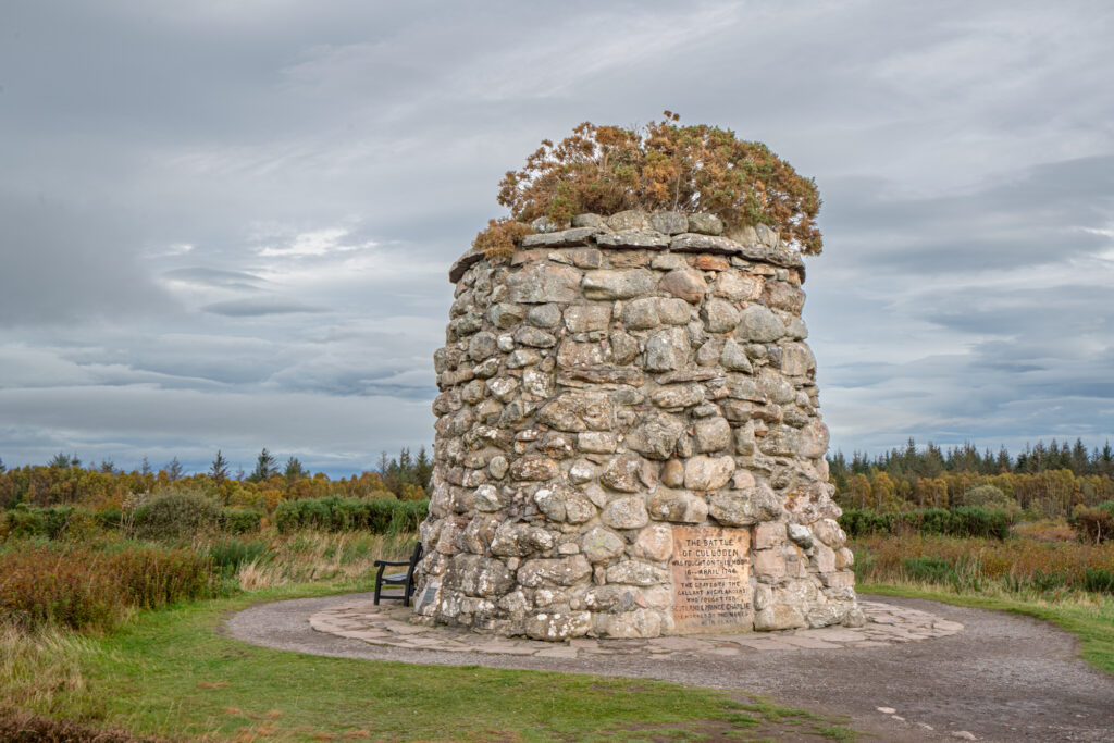 stone structure built on a culloden moor as part of a memorial