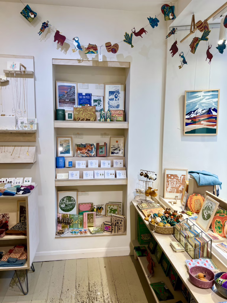 store selling scotland gifts and souvenirs with stationery prominent in photo