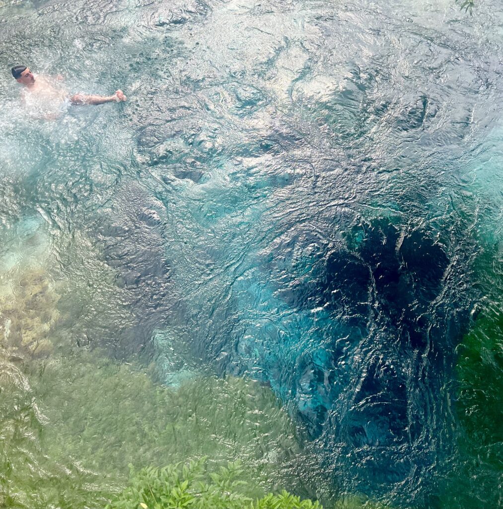 the blue eye albania as seen from above