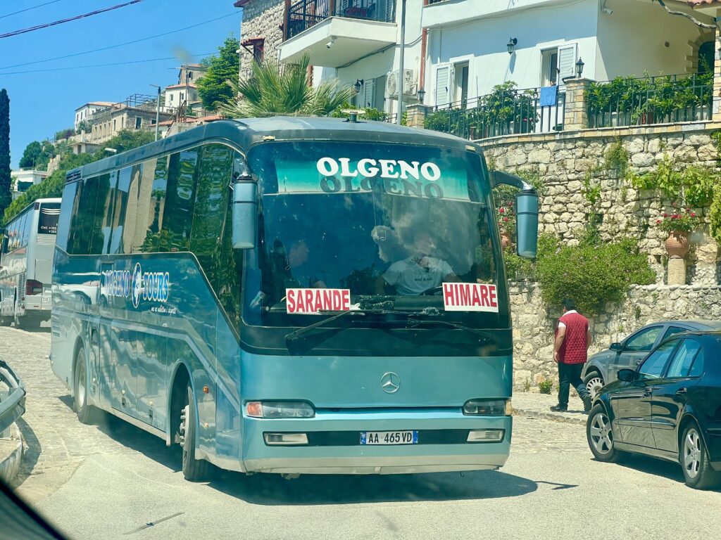 saranda to himara bus traveling through dhermi on the albanian riviera