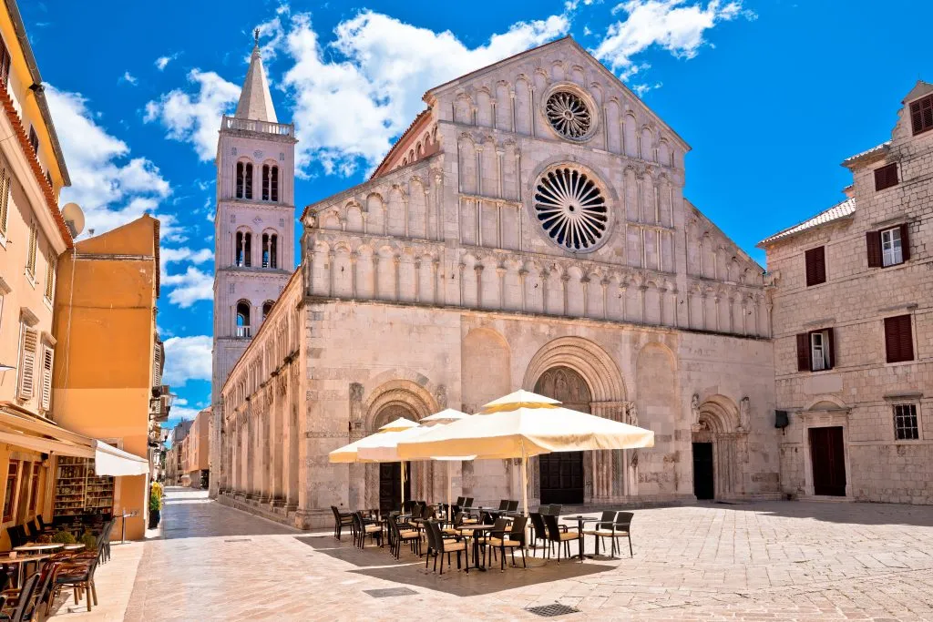 zadar cathedral front facade, one of the best places to visit in zadar croatia