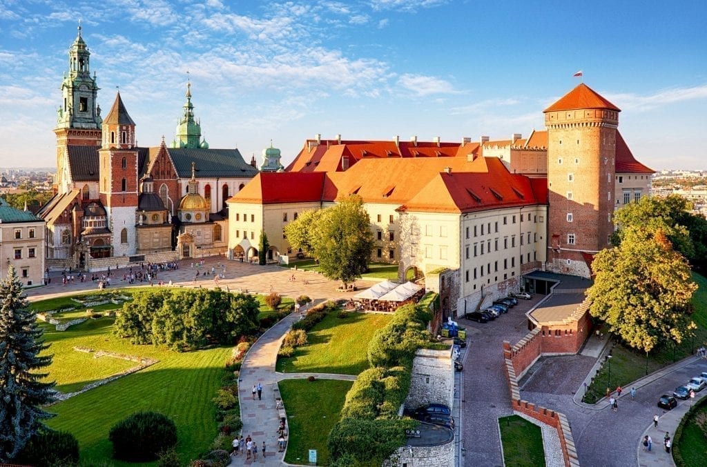 View of Wawel Castle from above--don't miss this gorgeous castle during your 2 Days in Krakow Poland!