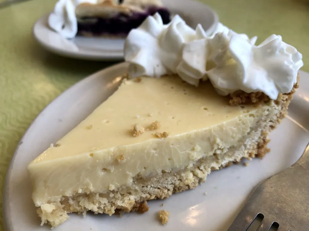 slice of atlantic beach pie served in a diner