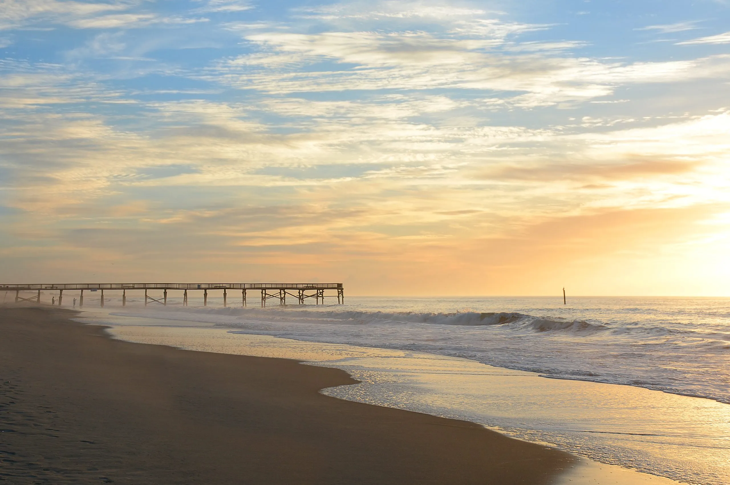Sunrise over Atlantic Beach North Carolina's pier--sunrises and sunsets definitely belong on your list of what to do in atlantic beach