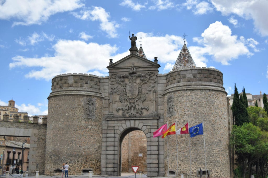 Puerta de Bisagra as seen on a Toledo day trip from Madrid