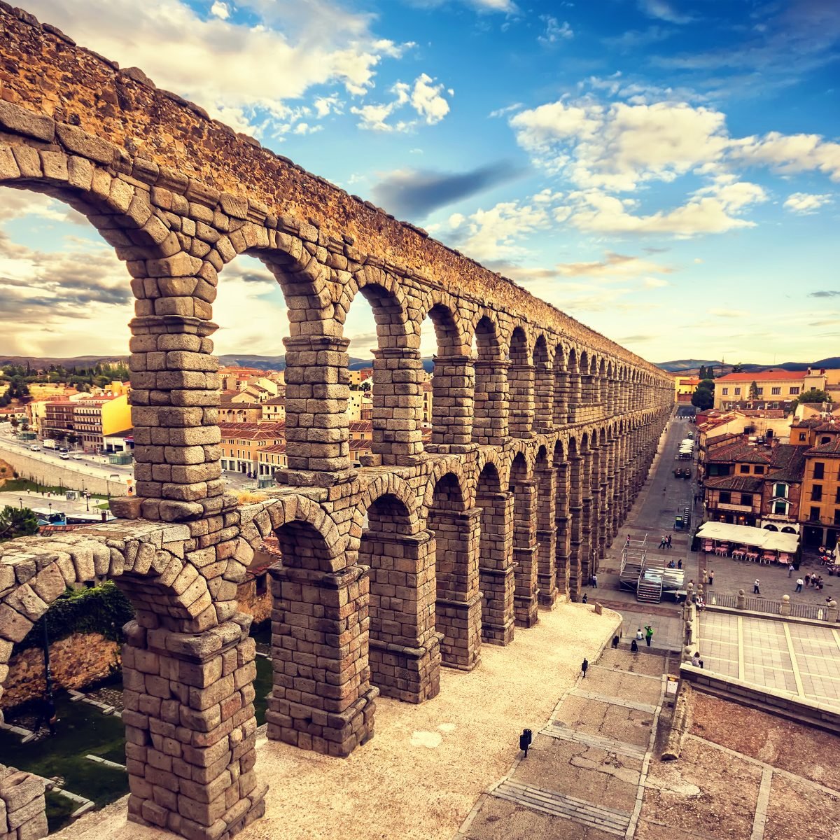 ancient aqueduct of segovia spain