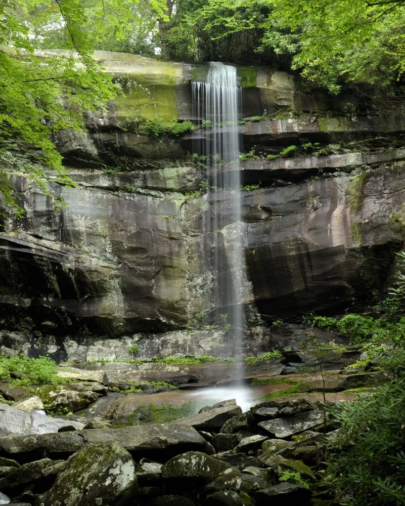 rainbow falls great smoky mountains as seen over the summer