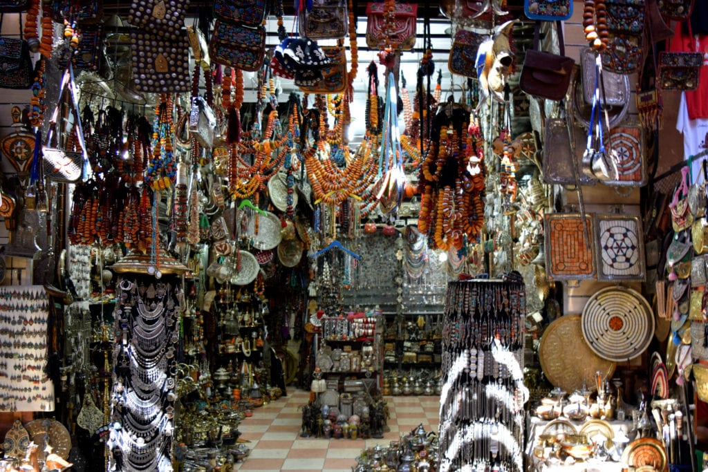 jewelry in the marrakech souk, which is fairly easy on a morocco travel budget