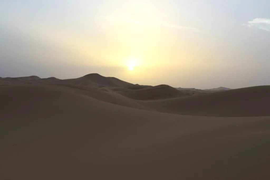 Sahara Desert Tour Marrakech to Fes Morocco: View of Sahara Desert Sunrise
