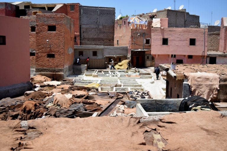 marrakech tanneries as seen from above, during an experience with the marrakech tannery scam
