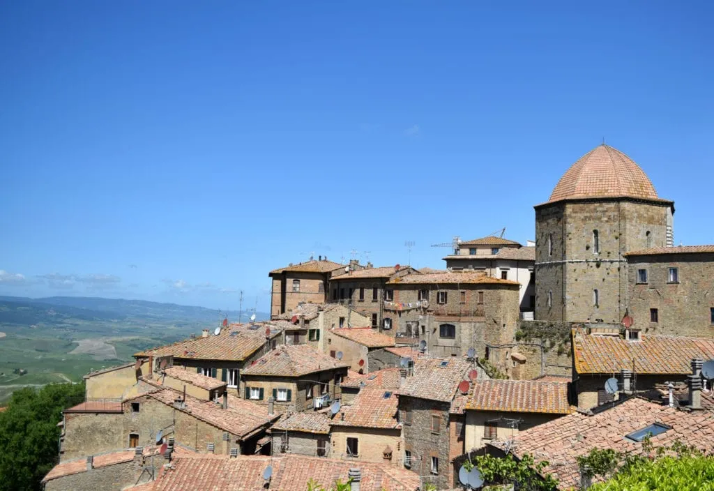 Photo of Volterra as seen from outside the town--Volterra is an excellent addition to any road trip in Tuscany.