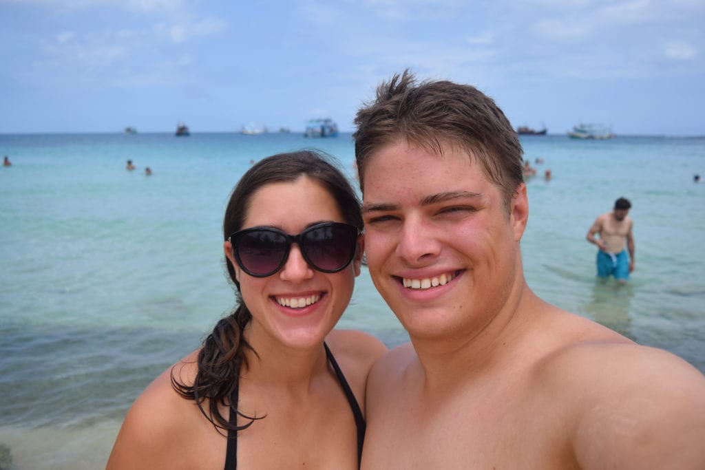 kate storm and jeremy storm taking a selfie in koh tao thailand