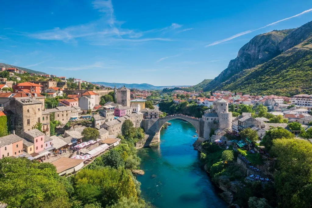 view of stari most from Koski Mehmed Pasha Mosque