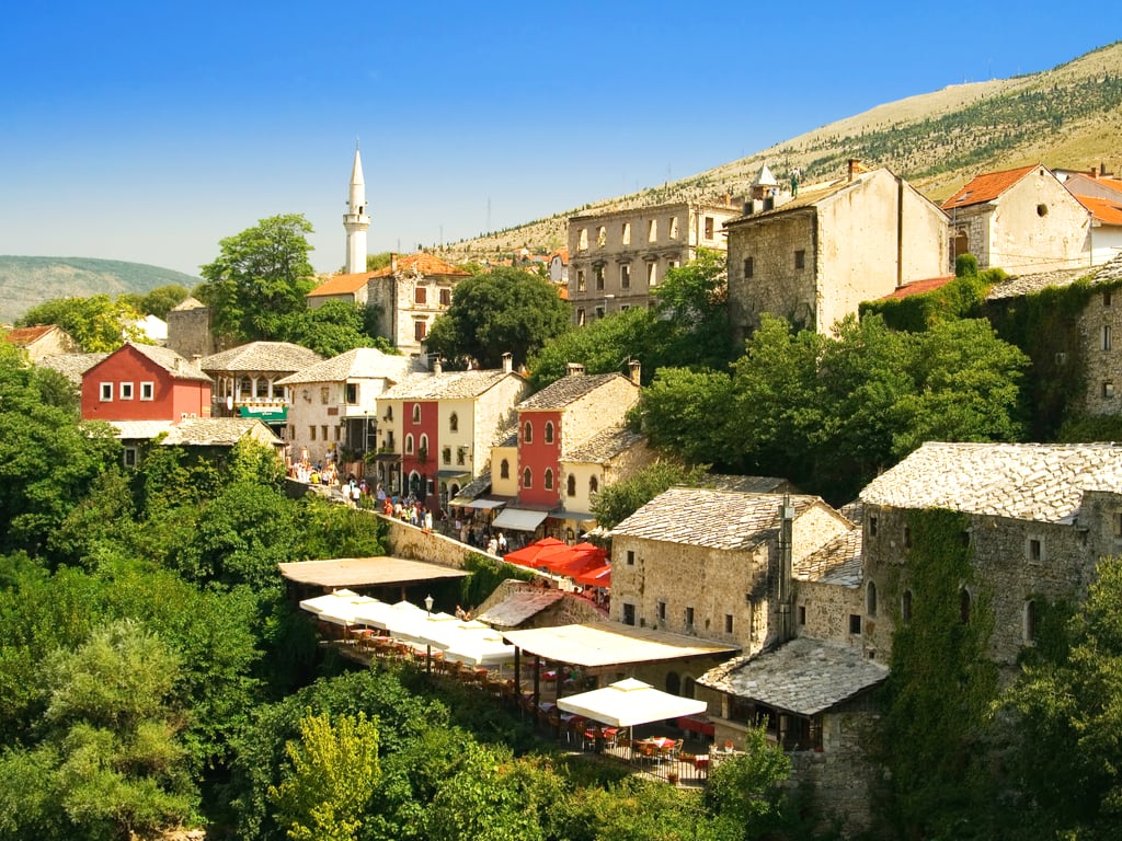 view of mostar old town, one of the best places to visit mostar bosnia and herzegovina