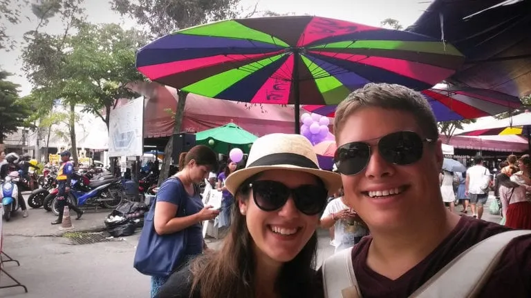 kate storm and jeremy storm at chatuchak weekend market during their first time in bangkok thailand