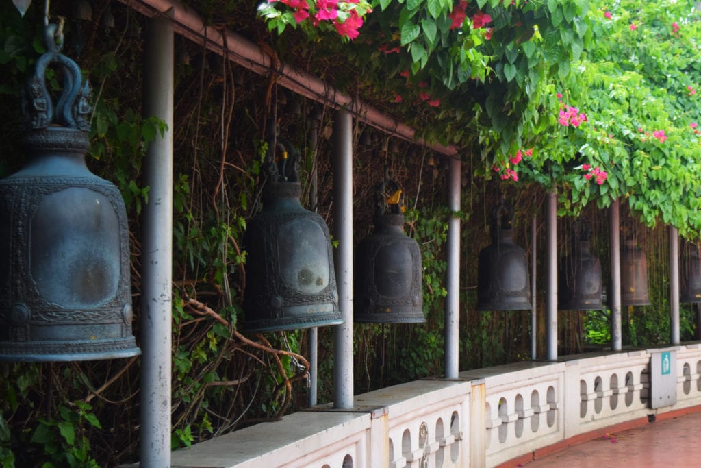 collection of bells at a wat in as seen when visiting bangkok for the first time