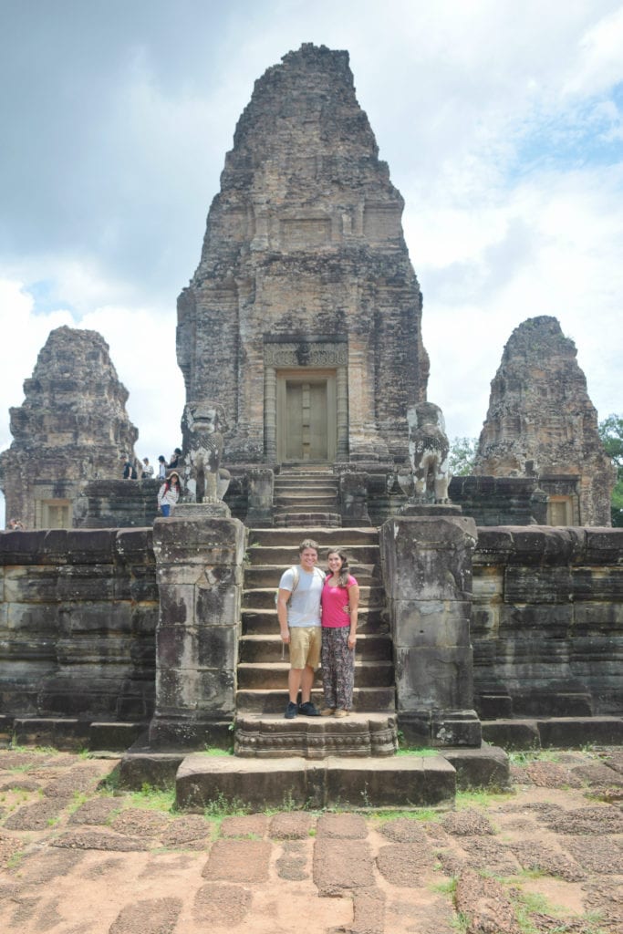 kate storm jeremy storm in front of a temple at angkor wat cambodia