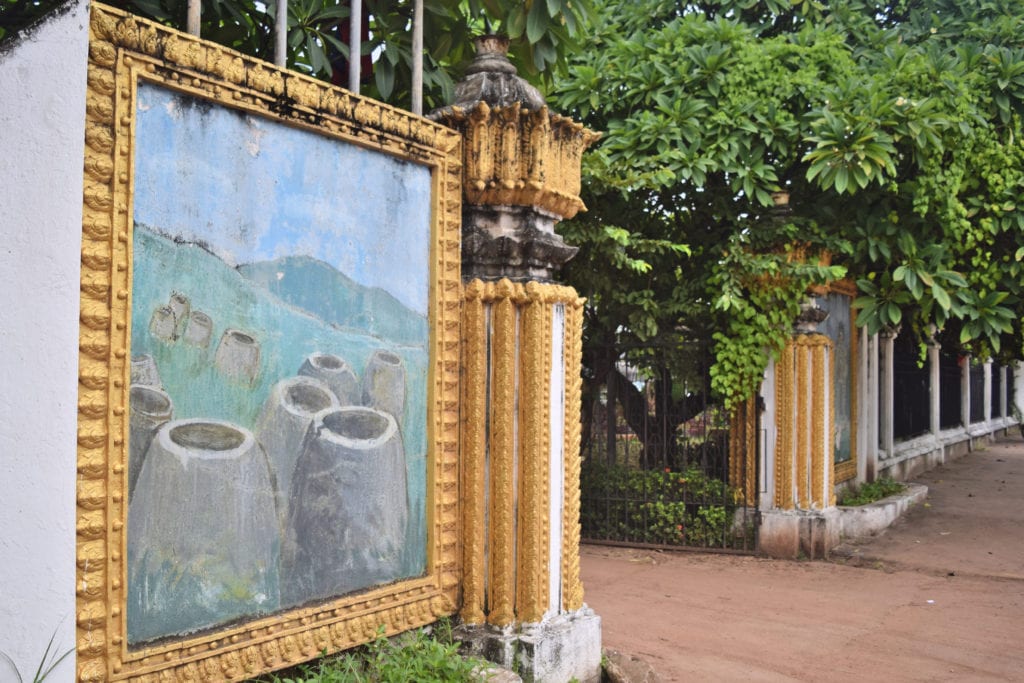view of the entrance to the laos national museum, as seen during one day in vientiane itinerary