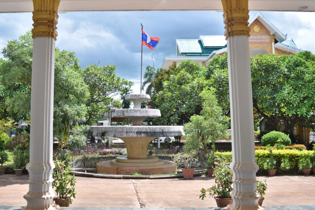 front garden of the laos national museum, one of the best places to visit in vientiane laos