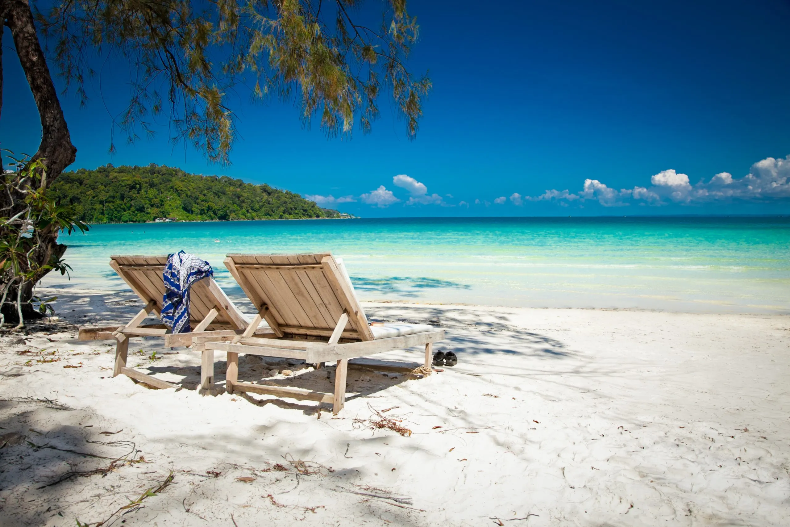 two beach chairs on koh rong island. relaxing on the beach is one of the best things to do koh rong cambodia
