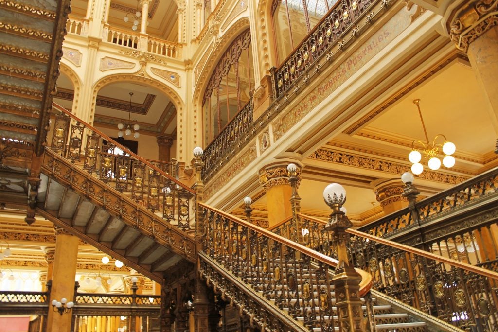 staircase of palacio postal mexico city