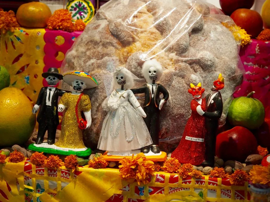 day of the dead display in oaxaca in november, one of the most popular things to see in oaxaca city