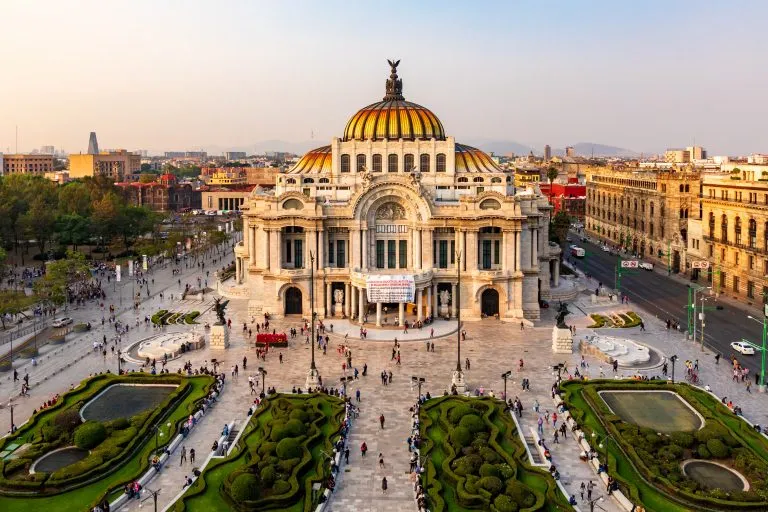 aerial view of palacio de bellas artes, one of the best places to visit during 3 days in mexico city itinerary