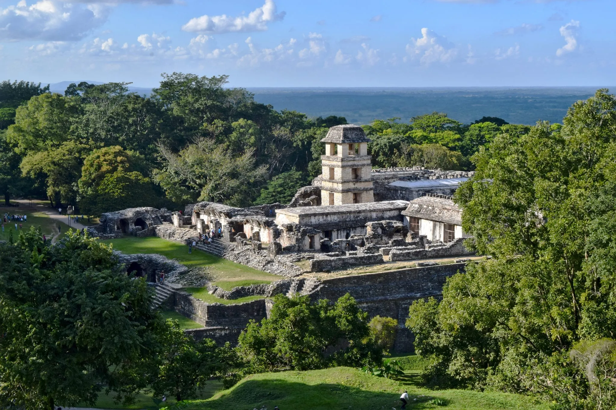 ruins of palenque as seen from above, an amazing stop on a 2 weeks in mexico itinerary