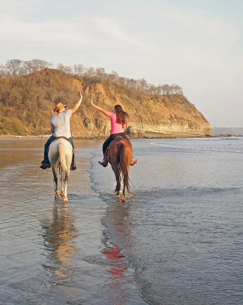 kate storm and jeremy storm riding horses nicaragua beach