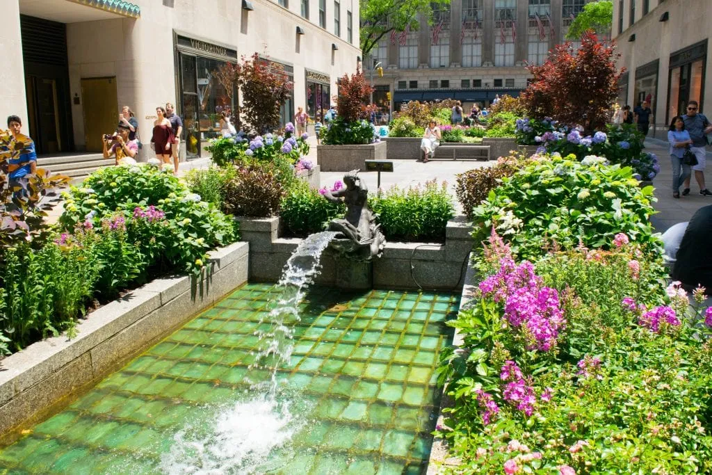 Fountain near Rockefeller Center--you'll walk right by here during your quest to see NYC in a day!