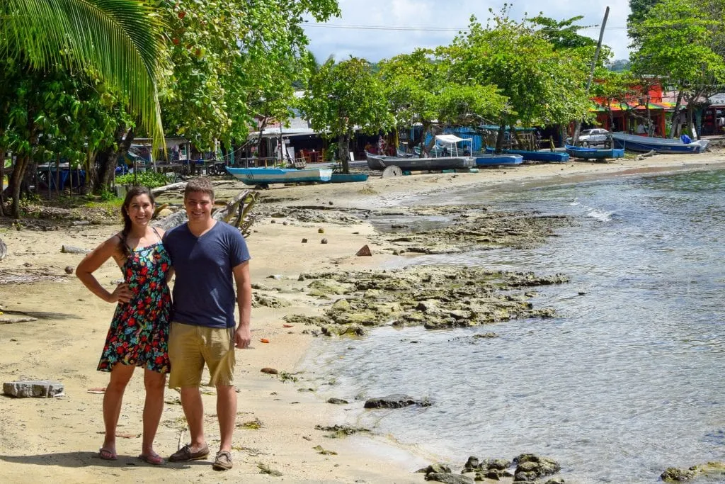 kate storm and jeremy storm on the beach in puerto viejo costa rica