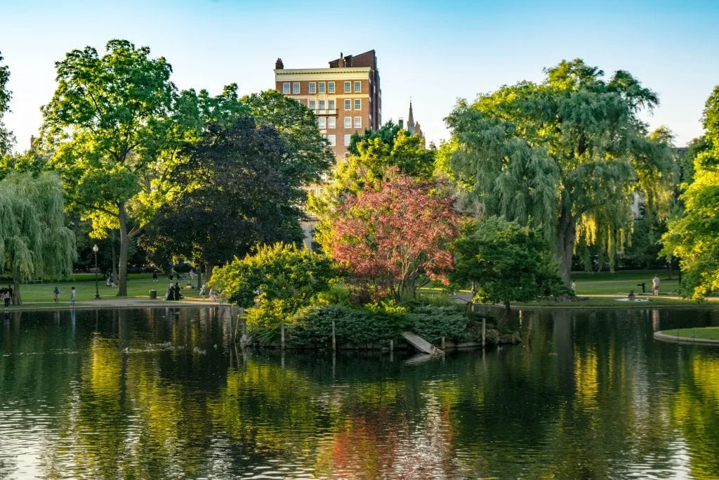 Duck Pond in Boston Public Garden, one of the best places to visit in Boston