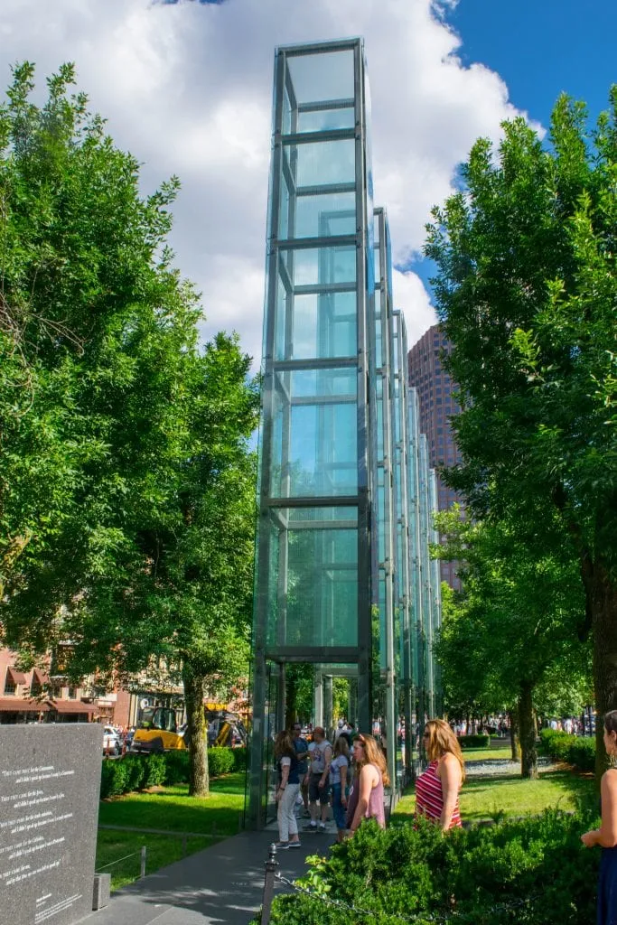 new england holocaust memorial as seen from the outside, one of the best things to see in boston itinerary